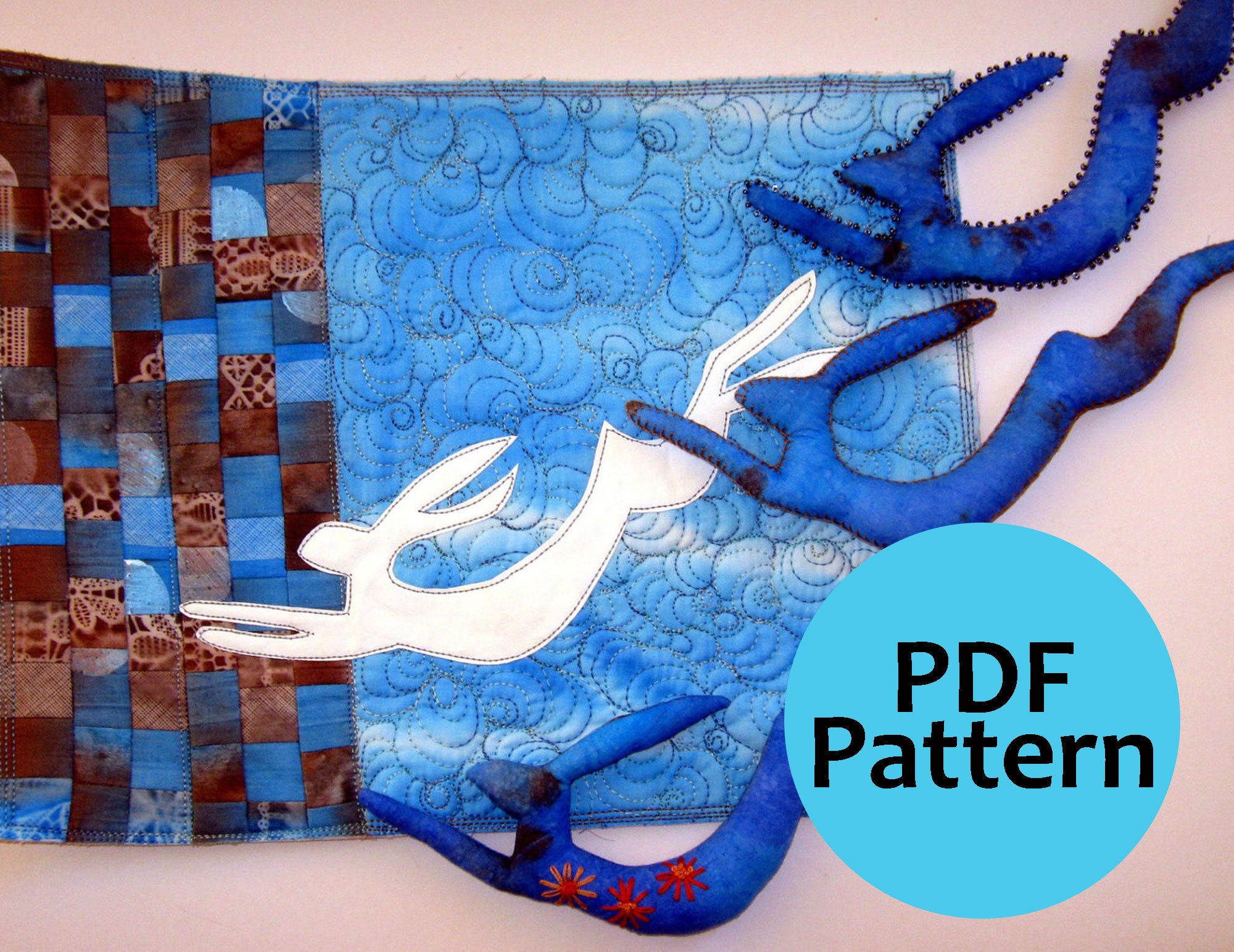Quilt Pattern Rabbit Hare Hare Plushie and Applique Quilt Pattern - Etsy