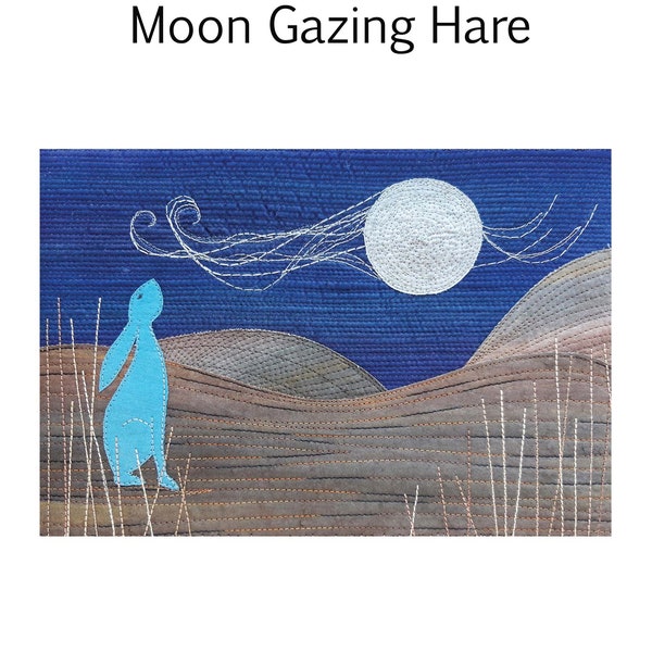 Moon Gazing Hare Mini Quilt Paper Pattern