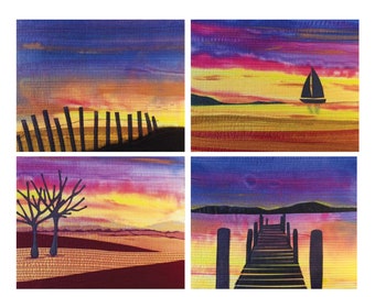 Sunset Skies Landscape Quilt Pattern.