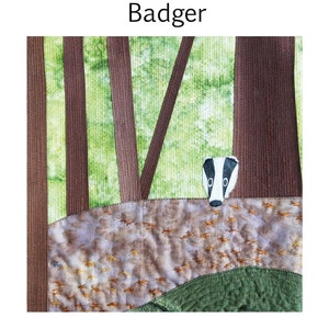 Badger Quilt / Landscape Quilt / Applique Quilt Pattern.