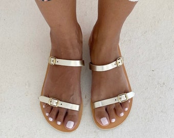 Leather sandals with barefoot sole, womens sandals, leather sandals, barefoot sandals, flat sandals, adjustable sandals, Greek sandals