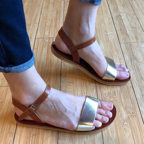 Leather Sandals With Vibram Flex Sole 