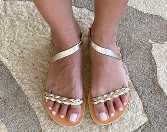 Barefoot sandalen met flexibele Vibram Sole, leren sandalen, dames Barefoot sandalen, platte bruiloft sandalen, Griekse lederen sandalen, sandalen