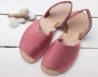 Pink Leather Sandals, Womens leather sandals, Strappy sandals, Summer Sandals, Greek Sandals, Comfortable sandals, peep toe sandals