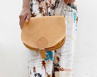 Handmade Leather Crossbody Bag – Women’s Everyday Satchel • Greek Leather Purse