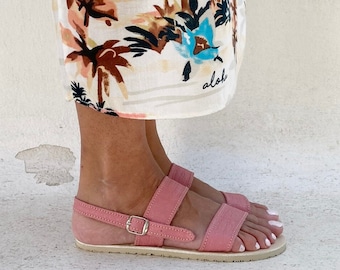 Vegane nachhaltige Sandalen - Ohne Leder Barfuß flache • Öko-Sommerschuhe
