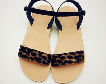 leopard print sandals flat