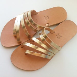 Greek sandals, Leather Sandals, Gold sandals, Bridesmaid sandals, bridal sandals, Gold Leather Sandals, wedding sandals, flat sandals