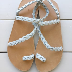 White leather Sandal, wedding flat sandals, women&#39;s sandals, beach weeding, bridal sandals, Greek sandals, leather sandal, bridesmaids shoes
