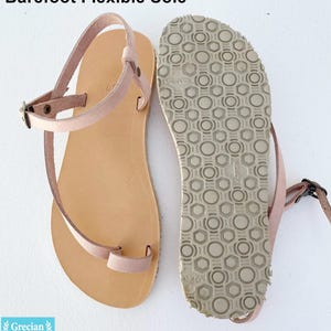 Blote voetensandalen met vibramzool en verstelbare bandjes, leren sandalen, blote voetensandalen, Griekse sandalen, damessandalen, blote voeten voor dames