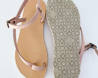 Barfußsandalen mitVibram-Sohle und verstellbaren Riemen, Ledersandalen, Barfußsandalen, griechischen Sandalen, Damensandalen, Damenbarfuß