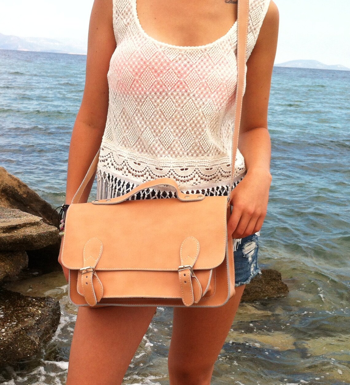 Messenger Bag Leather Bag Boho Bag Handmade Leather Bag Etsy