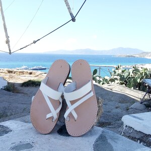 leather sandals, slip on sandals, White sandals, ancient Greek sandals, Barefoot sandals, wedding sandals, woman sandals, Sandalen image 9