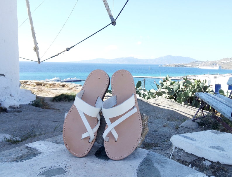 leather sandals, slip on sandals, White sandals, ancient Greek sandals, Barefoot sandals, wedding sandals, woman sandals, Sandalen image 9