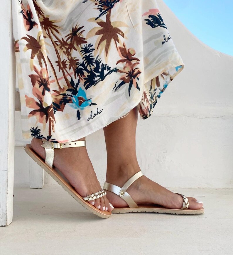 Dressy barefoot leather womens sandals, perfect for special occasions