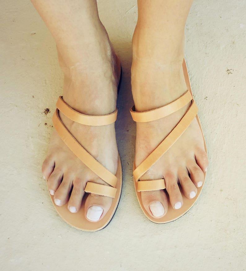Womens Leather Sandals With Straps Handmade Greek Sandals Etsy