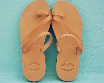 Minimalist Barefoot Leather Sandals for Women – Zero Drop Summer Shoes, Handmade Greek Sandals