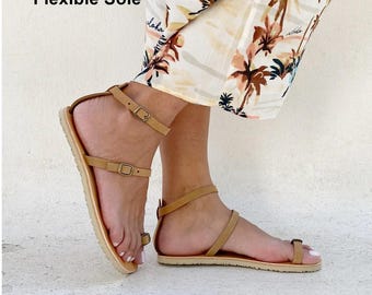 Barefoot Sandals with adjustable straps, Women's Sandals, Barefoot Sandals, leather sandals, Flat sandals, Comfortable Sandals, Sandals