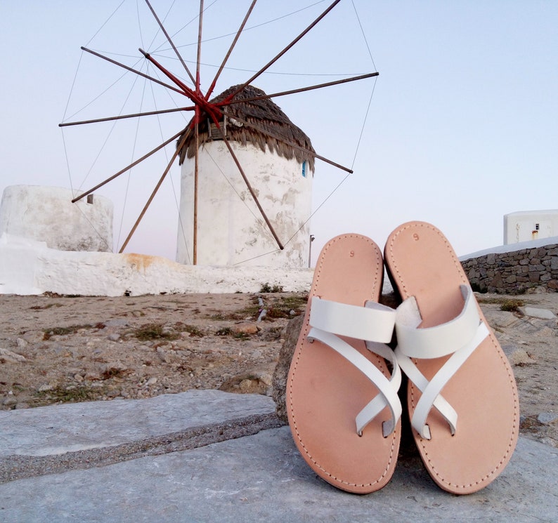 leather sandals, slip on sandals, White sandals, ancient Greek sandals, Barefoot sandals, wedding sandals, woman sandals, Sandalen image 7
