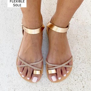 Barfuß Hochzeit Sandalen – Handgefertigte Griechische Leder Braut Schuhe • Minimale Boho Braut Schuhe • Strand Hochzeit Sandalen