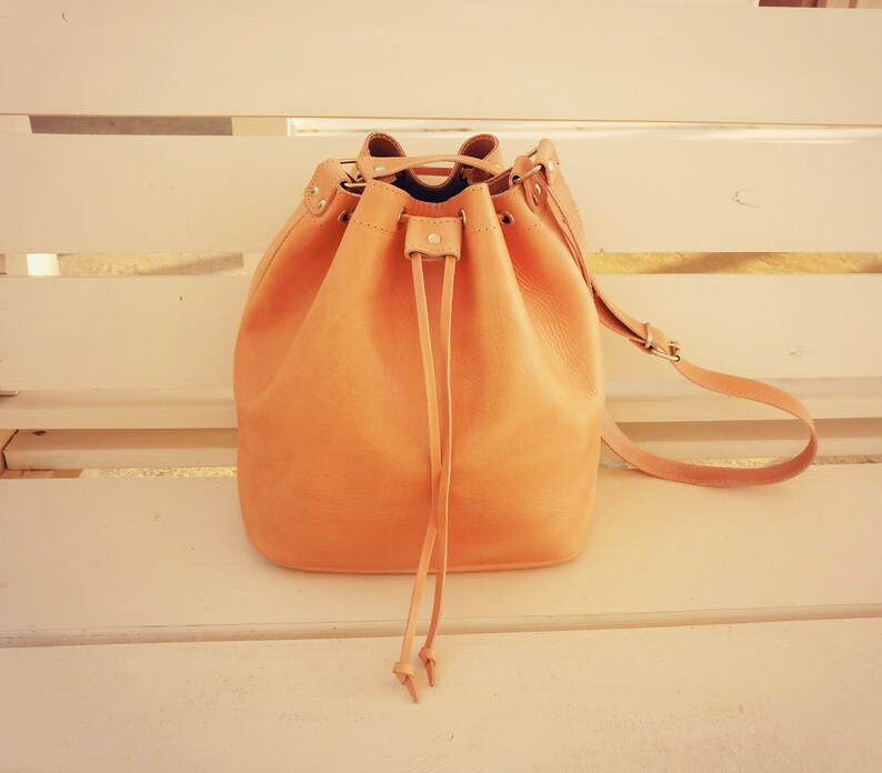 Leather bucket bag women bag bucket bag boho bag crossbody Etsy