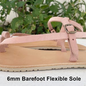 Sandales pieds nus avec semelle Vibram et lanières réglables, sandales en cuir, sandales pieds nus, sandales grecques, sandales pour femmes, pieds nus pour femmes image 5