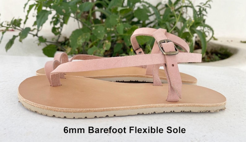 Sandales pieds nus avec semelle Vibram et lanières réglables, sandales en cuir, sandales pieds nus, sandales grecques, sandales pour femmes, pieds nus pour femmes image 5