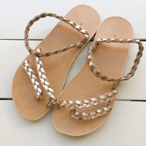 Sandali in pelle da donna – Scarpe basse estive e da sposa fatte a mano • Calzature estive greche