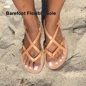 Leather Sandals for women, Barefoot Sandals, Greek Women's Flats image 1