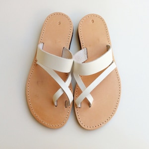 leather sandals, slip on sandals, White sandals, ancient Greek sandals, Barefoot sandals, wedding sandals, woman sandals, Sandalen image 5