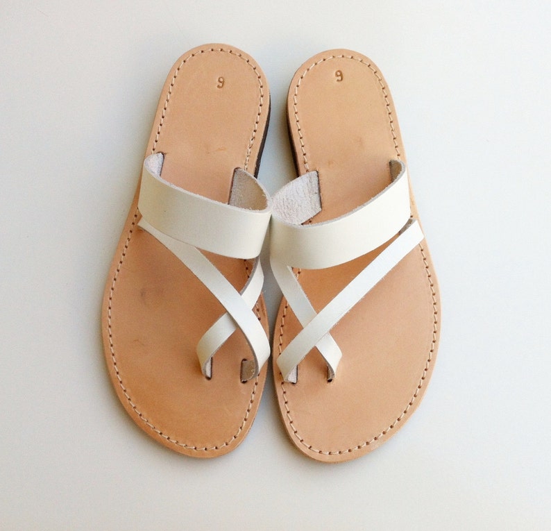 leather sandals, slip on sandals, White sandals, ancient Greek sandals, Barefoot sandals, wedding sandals, woman sandals, Sandalen image 5