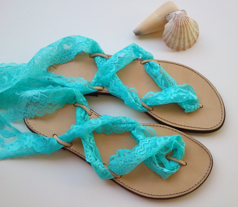 turquoise t strap sandals