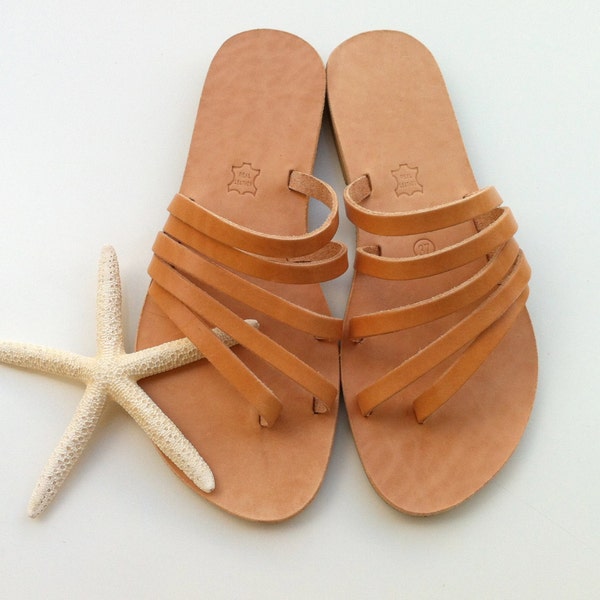 Leather sandals, women sandals, strappy sandals, greek sandals