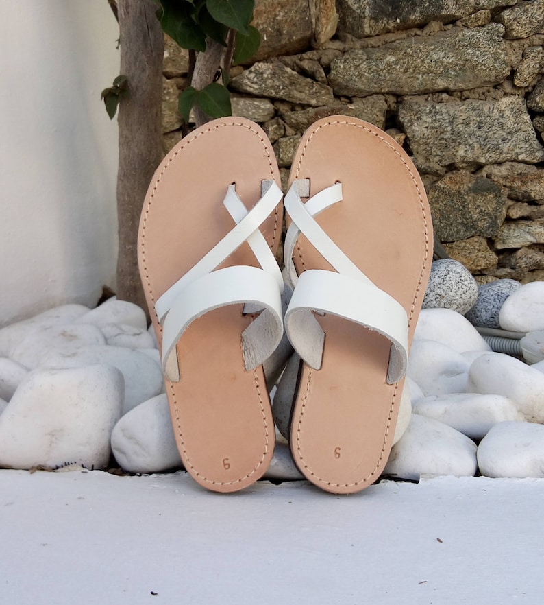 leather sandals, slip on sandals, White sandals, ancient Greek sandals, Barefoot sandals, wedding sandals, woman sandals, Sandalen image 4