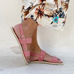 Vegan Sustainable Sandals – No-Leather Barefoot Flats • Eco Summer Shoes image 2