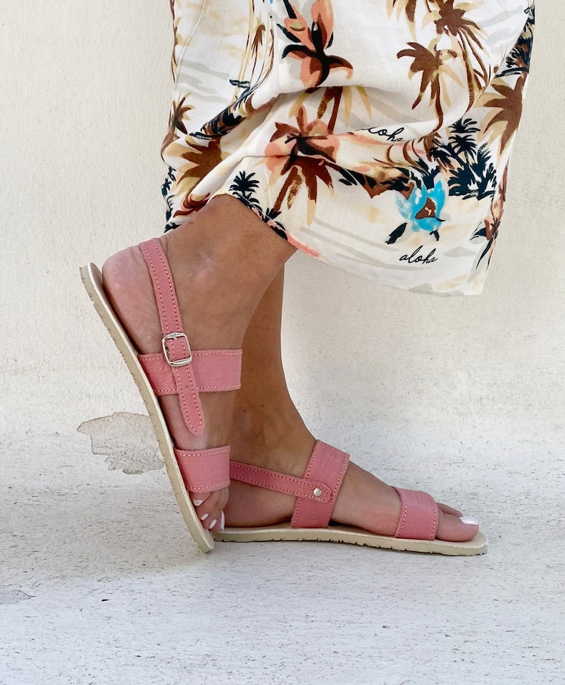 Vegan Sustainable Sandals – No-Leather Barefoot Flats • Eco Summer Shoes image 2