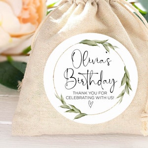 Personalisierte Geburtstagsgeschenkaufkleber, runde Partygeschenke, quadratische Etiketten, Geburtstagsfeier für Mädchen und Jungen, Geschenk für Gäste