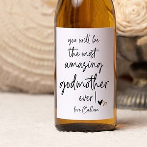 Demander une étiquette de vin pour une marraine, autocollants de bouteille serez-vous ma marraine, cadeau pour la famille et les amis, vous serez un incroyable parrain et marraine amateur de vin