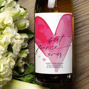 Etichetta di vino personalizzata per l'anniversario, ti amo, la migliore idea regalo di sempre per la fidanzata, dal fidanzato, adesivi per bottiglie di vino, fidanzati