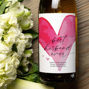 Etiqueta de vinho de aniversário personalizada, te amo, melhor ideia de presente de marido para marido, da esposa, namorada, adesivos para garrafas de vinho, noivo