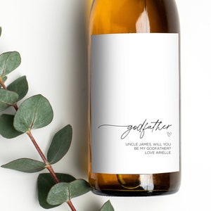 Demande d'étiquette de vin pour le parrain, seras-tu ma marraine, cadeau pour la famille et les amis, future femme enceinte, autocollants de bouteilles de vin pour parrains et marraines, amateur de vin