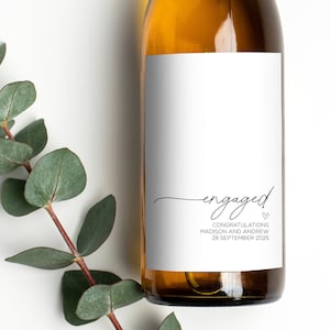 Custom Engagement Wine Bottle Label, Pairs Well with Engagement Stickers, Cute Congrats Labels, Personalized Labels, Bride to Be, Engaged