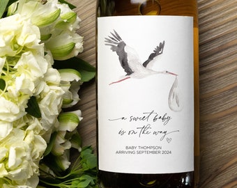 Pregnancy Announcement Wine Label, New Baby on the Way, Aunt Grandmother to Be Gift, Announce, Pregnant Reveal Bottle Stickers, Mom to Be