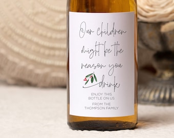 Christmas Wine Label for Teacher, Funny Christmas Wishes for Educators, Reason You Drink Wine Label, Printed Wine Sticker Wine Lover Gifts