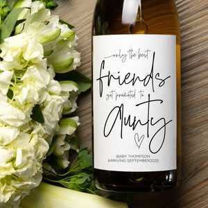 Pregnancy Announcement Wine Label for Sister Friends, Pairs Well With Becoming, Aunt to Be Gift, Baby Announce, Pregnant Reveal Stickers