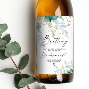 Custom Bridesmaid Proposal Wine Label Will You Be My Maid ...
