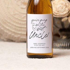 Pregnancy Announcement Wine Label for Brother, Pairs Well With Becoming Uncle to Be Gift, Baby Announce, I&#39;m Pregnant Reveal Bottle Stickers