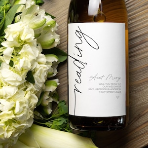 Vous lirez sur mesure sur notre étiquette de vin de mariage, cadeau de demande pour les jeunes mariés, autocollant de demande pour une fête de mariage, proposition de lecteur personnalisée