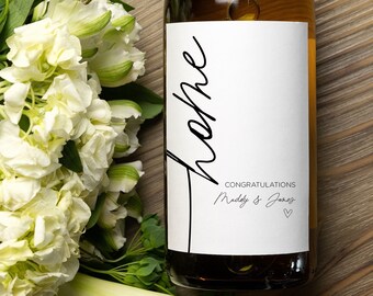 Cute Housewarming Gift Wine Label, Moving Present, Gifts for Couple, Realtor Gift, Congratulations New Home Sweet Home, Wine Bottle Stickers