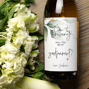 Demande d'étiquette de vin pour le parrain et la marraine, seras-tu ma marraine, cadeau pour la famille et les amis, future femme enceinte, autocollants de bouteille de vin parrain, amateur de vin
